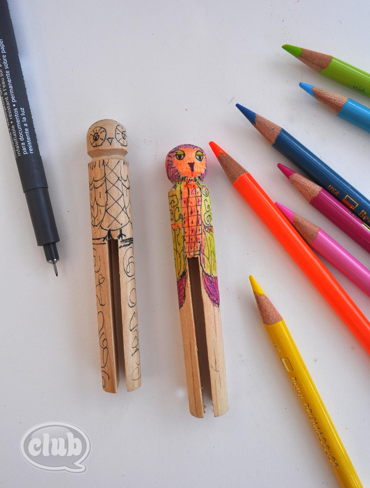 Owl Clothespin Buddy Craft DIY  Club Chica Circle - where crafty is  contagious